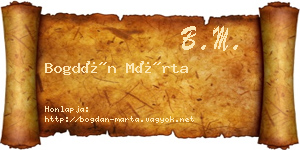 Bogdán Márta névjegykártya